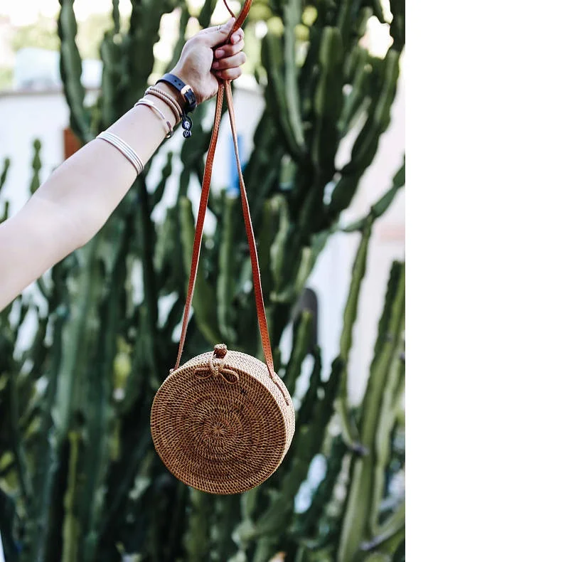 Новое поступление плетеная Сумка из ротанга с кисточками Вьетнама