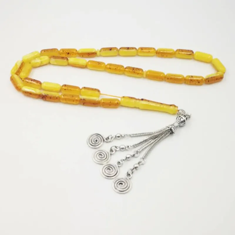 
Ambers Resin Tasbih 33 мусульманские четки Ручной Работы Четки ислам Молитвенные Четки Мужские аксессуары Misbaha желтые браслеты 