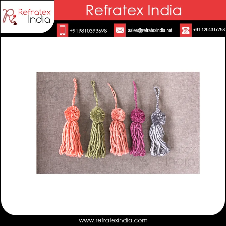 Decorative Handmade Jute Tassel Pom Pom for Purse in India
