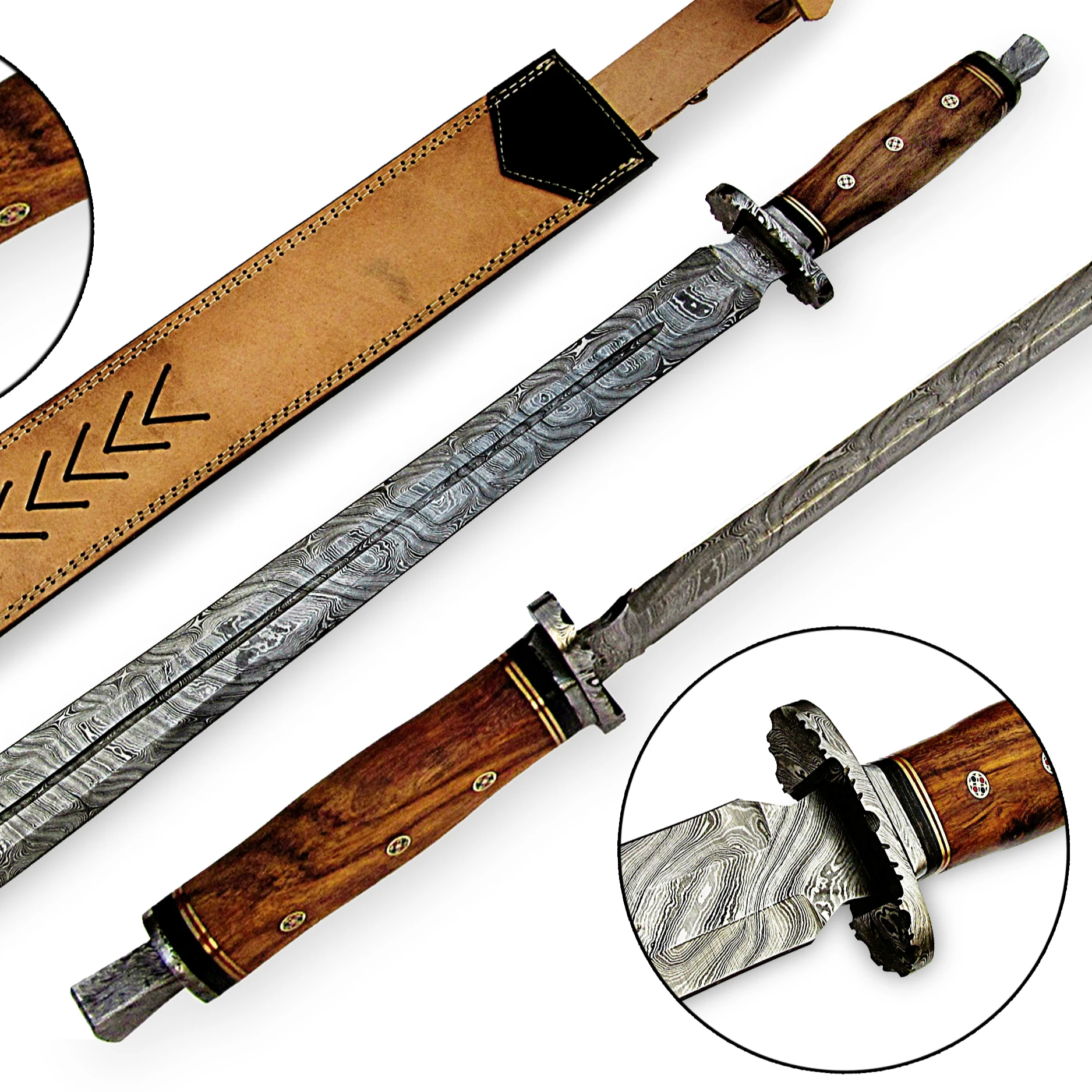 Меч викингов, нож из дамасской стали кухонный нож, многофункциональный нож розового дерева согласиться с изготовленным на заказ логосом MH промышленности MH-20206 5 мм, 5 мм, сменные, обеспечивающим сохранение пространственного положения