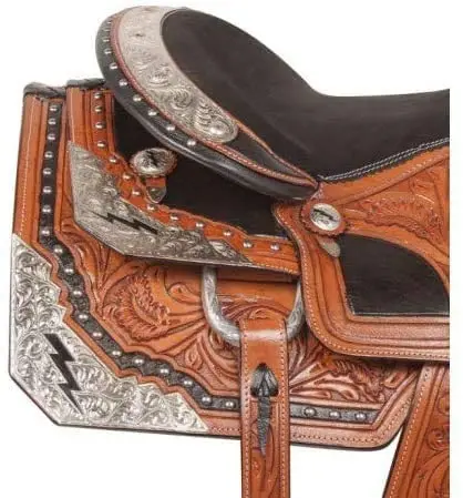 Star International Genuine Leather Western Pleasure Show Horse Saddle Tack Set Headstall, Breast Collar & Reins