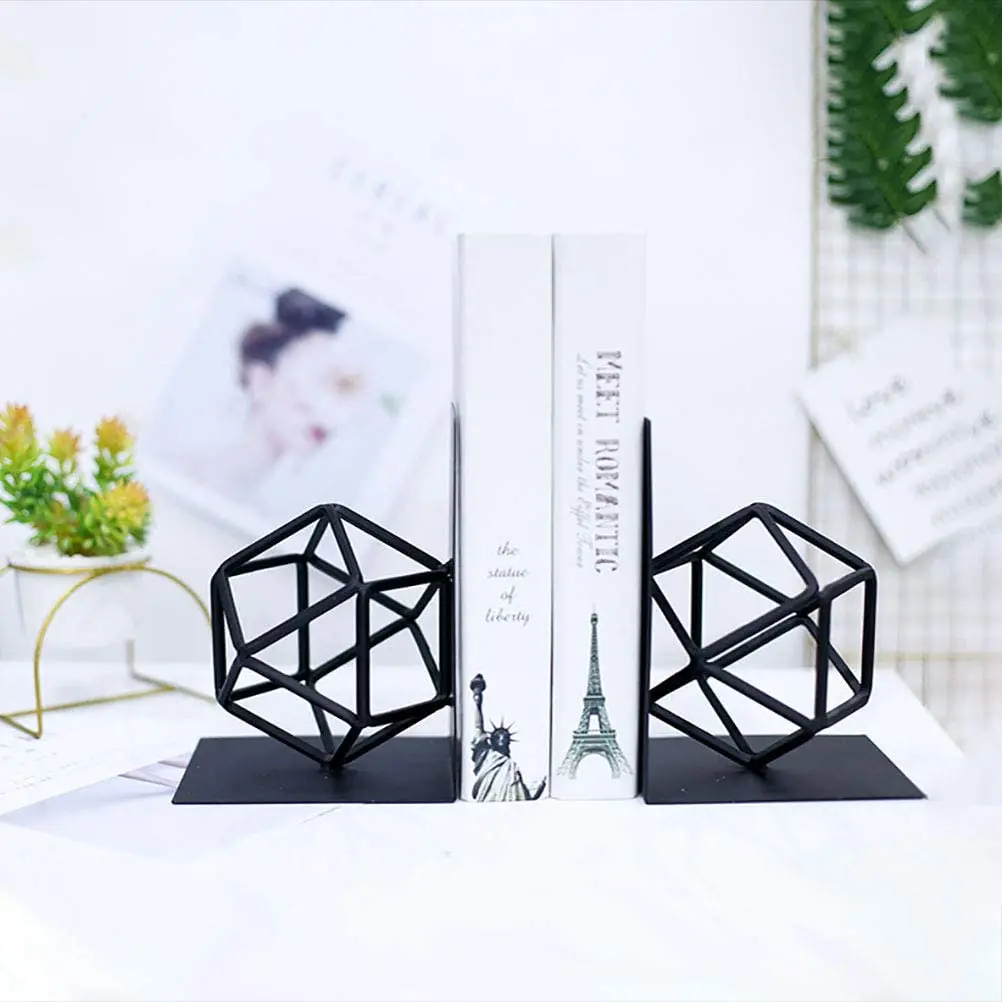 Black Steel Cheap Wholesale Creative Bookends Book Decorative For Shelves