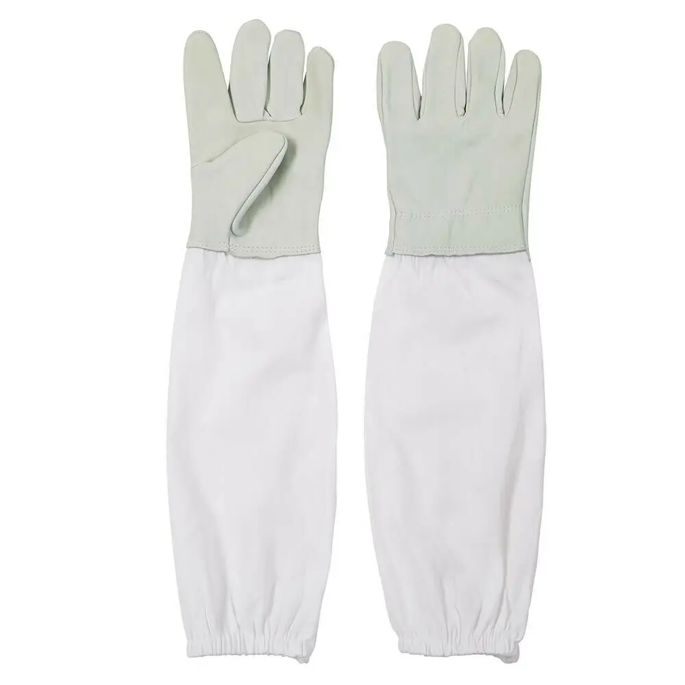 Protective Beekeeping Gloves Goatskin Bee Keeping with Vented Beekeeper Long Sleeves