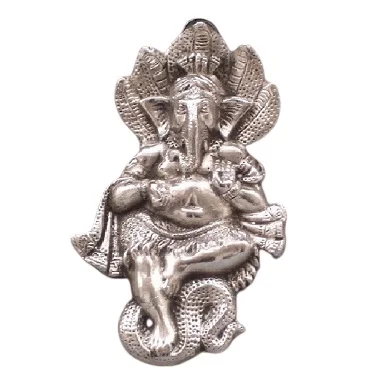 White metal Wall Hanging Aluminium Silver Lord Ganesha with Swastika in antique finish For Home and Gift Item