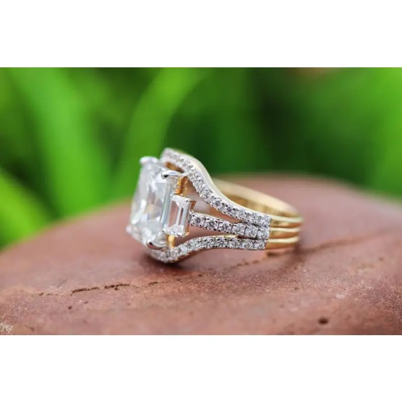  Обручальное кольцо с бриллиантами сертифицированное из белого золота 14 к свадебное для женщин