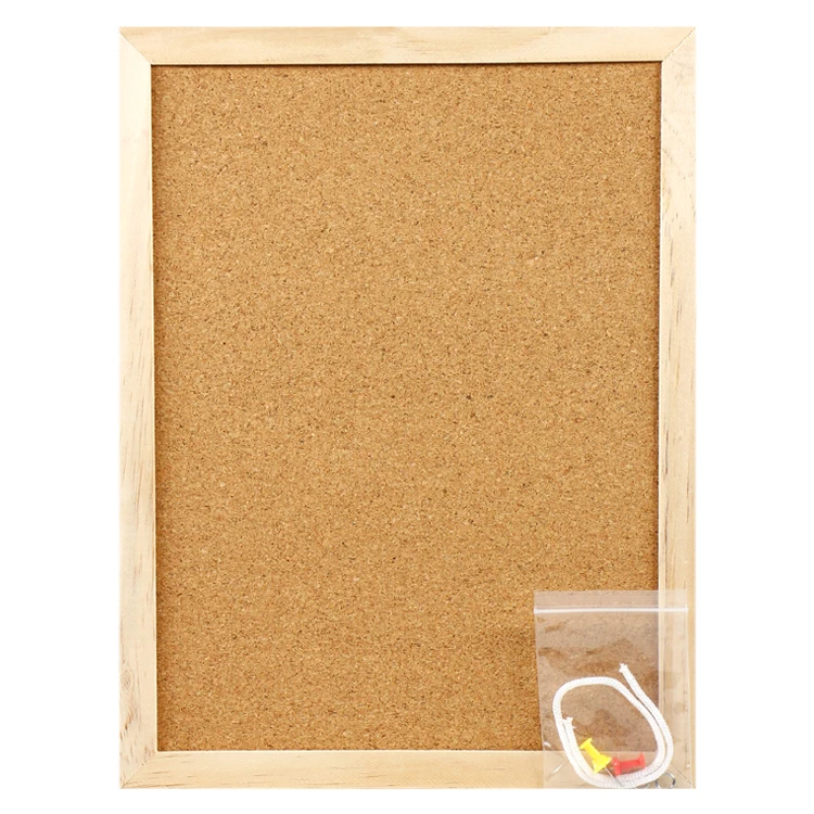 Hot sale factory supplier wood frame corkboard with push pin for school and office wood cork board