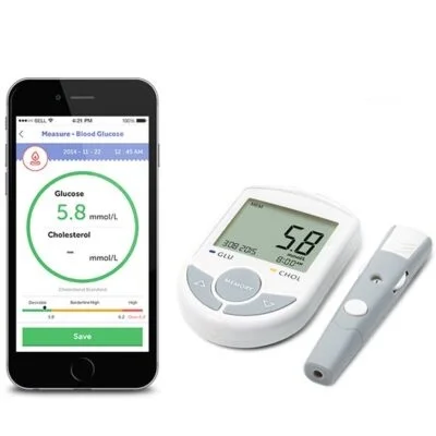 2016 Wireless Bluetooth 4.0 Blood Glucometer For iOS & Android, Blood Glucose / Cholesterol Monitor, SIFGLUCO-3.1