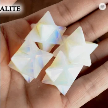 Opalite Gemstone Merkaba Crystal Merkaba Star Healing Stone Geometry Star Rock Shape Merkaba Gemstone