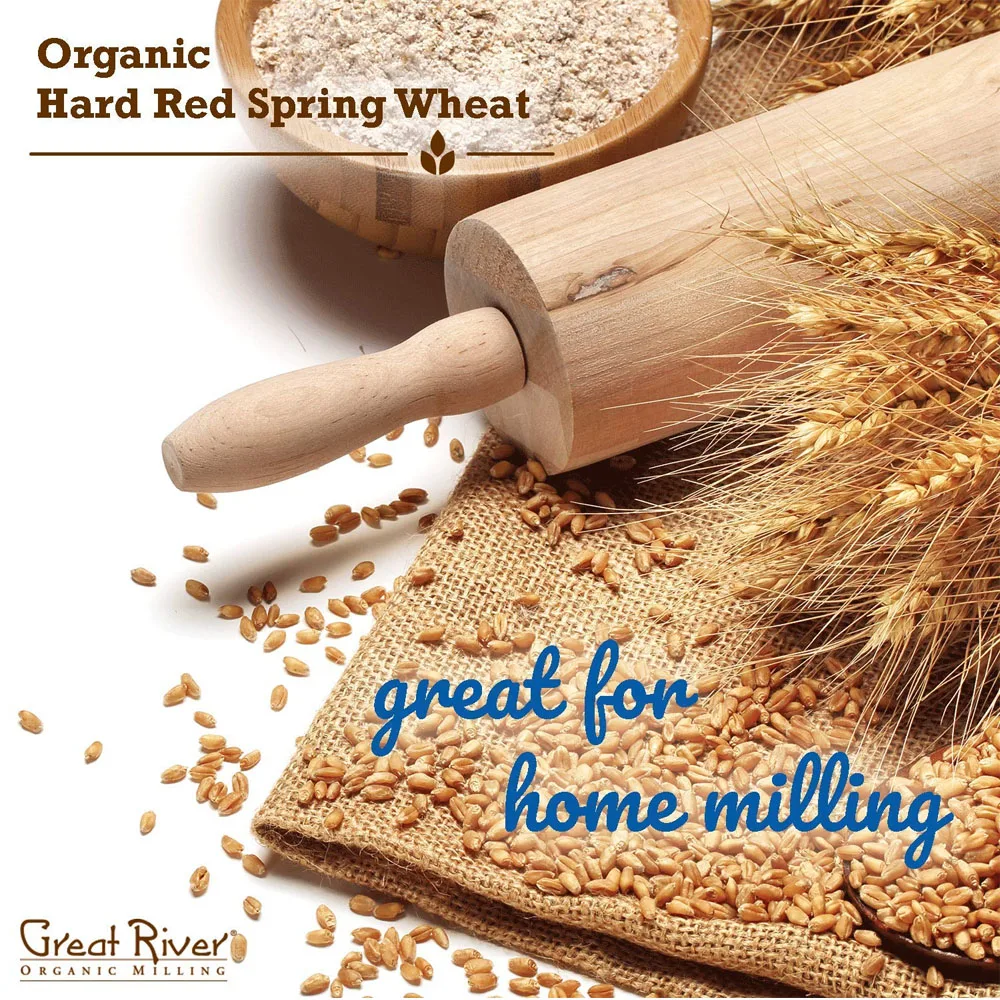 
Great River Organic Milling, Whole Grain, Hard Red Spring Wheat, Organic, 25-Pounds 