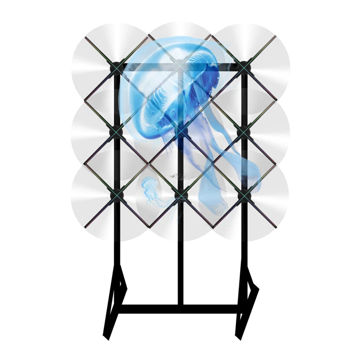 Best selling 720*720p 24v 3d hologram fan holographic fan with floor stand bracket naked eyes 3d led fan for advertisement