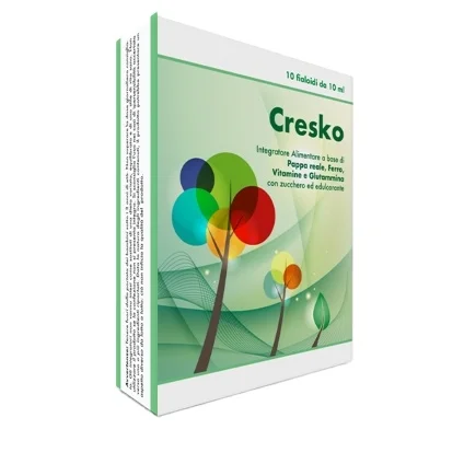 Gruppo Farmaimpresa health supplement Vitamins for children 10 vials of oral solution gluten and lactose free CRESKO from Italy