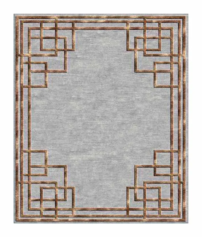 custom made vintage design hand knotted wool silk carpet for hotel