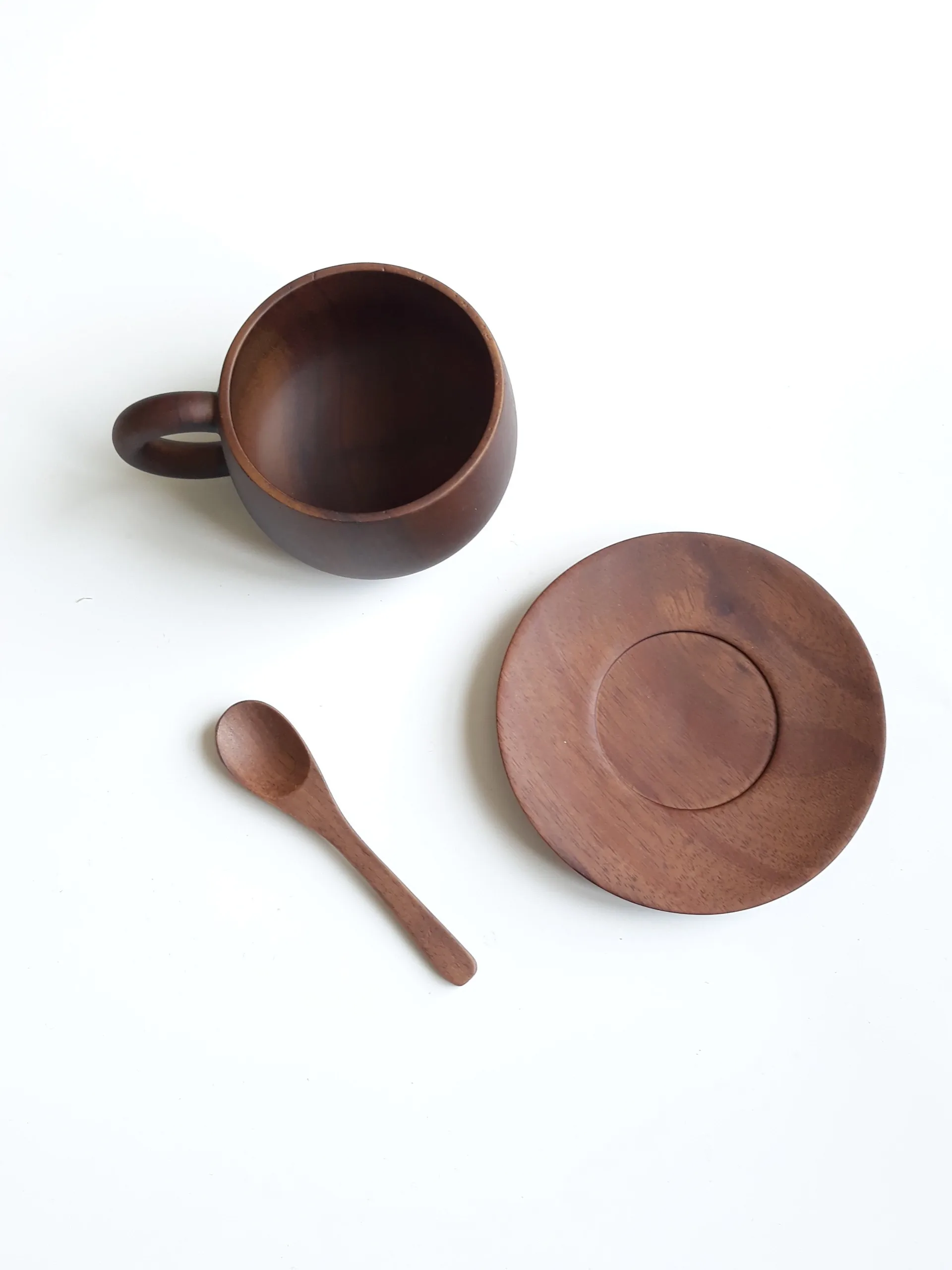 Black acacia WOODEN COFFEE-TEA CUP SETS eco-friendly factory directly for wholesale from Vietnamese supplier