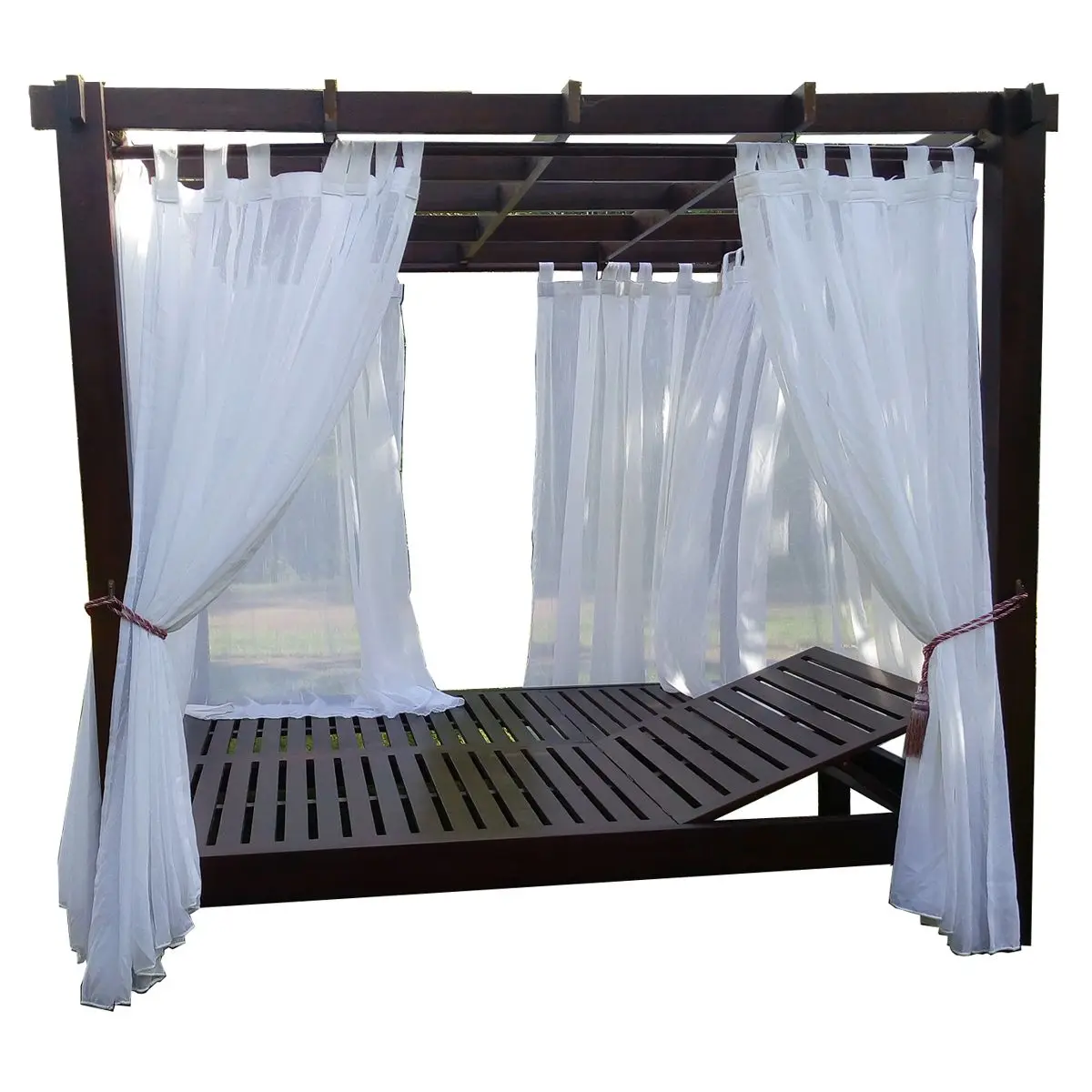 
Pandawa Daybed Wooden Teak With Canopy - SVLK Teak wooden Parasol Outdoor Furniture 