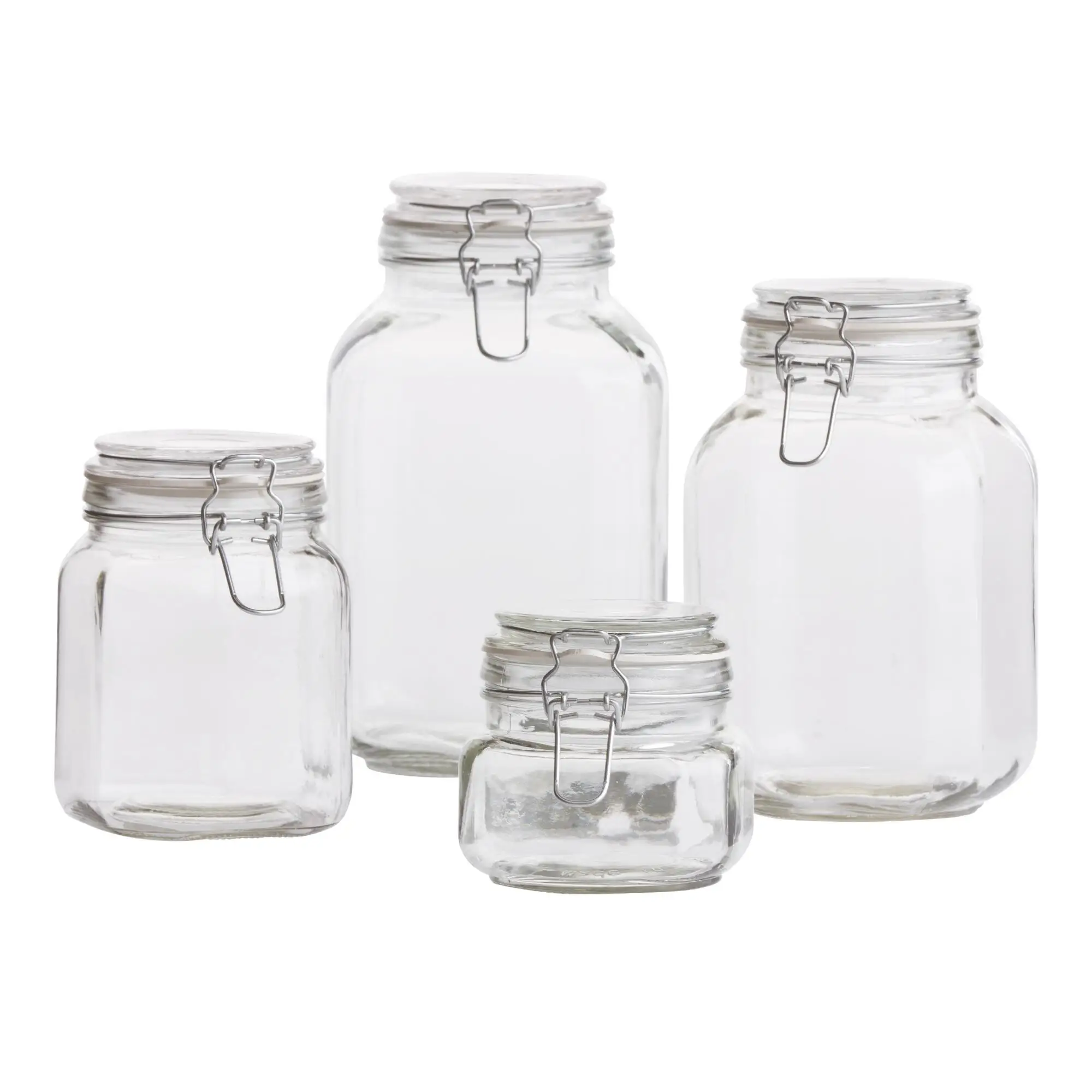 Hot Sale Empty 3.5 Glass Jar Glass Storage Jars With Airtight Locking Clamp Lid Premium Quality Wholesale Prices Customized Bulk