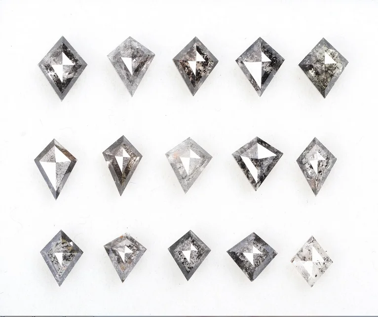 0.50 Carat to 1.00 Carat Size Kite Shape Salt and Pepper Diamonds 100% Earthmined,diamond salt and pepper
