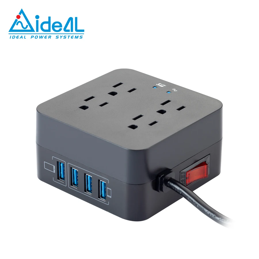 4 шт. сетевой фильтр для розеток США/удлинитель питания с подавлением перенапряжения