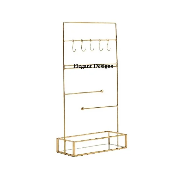 Two Tier Jewelry Stand With Wooden Base Excellent Quality Handmade Decorative Stand Fancy Arrival Wholesale Jewelry Stand