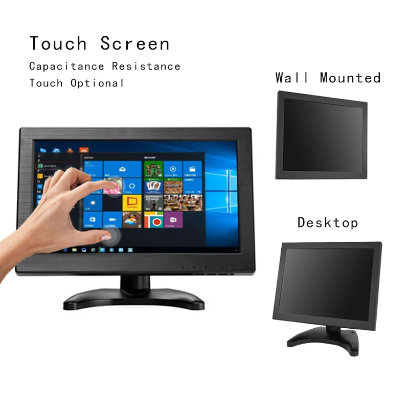 ZHIXIANDA TFT LCD 1366*768 Industrial HD Monitor 11.6 Inch Home Office Desktop Wide Screen Monitor