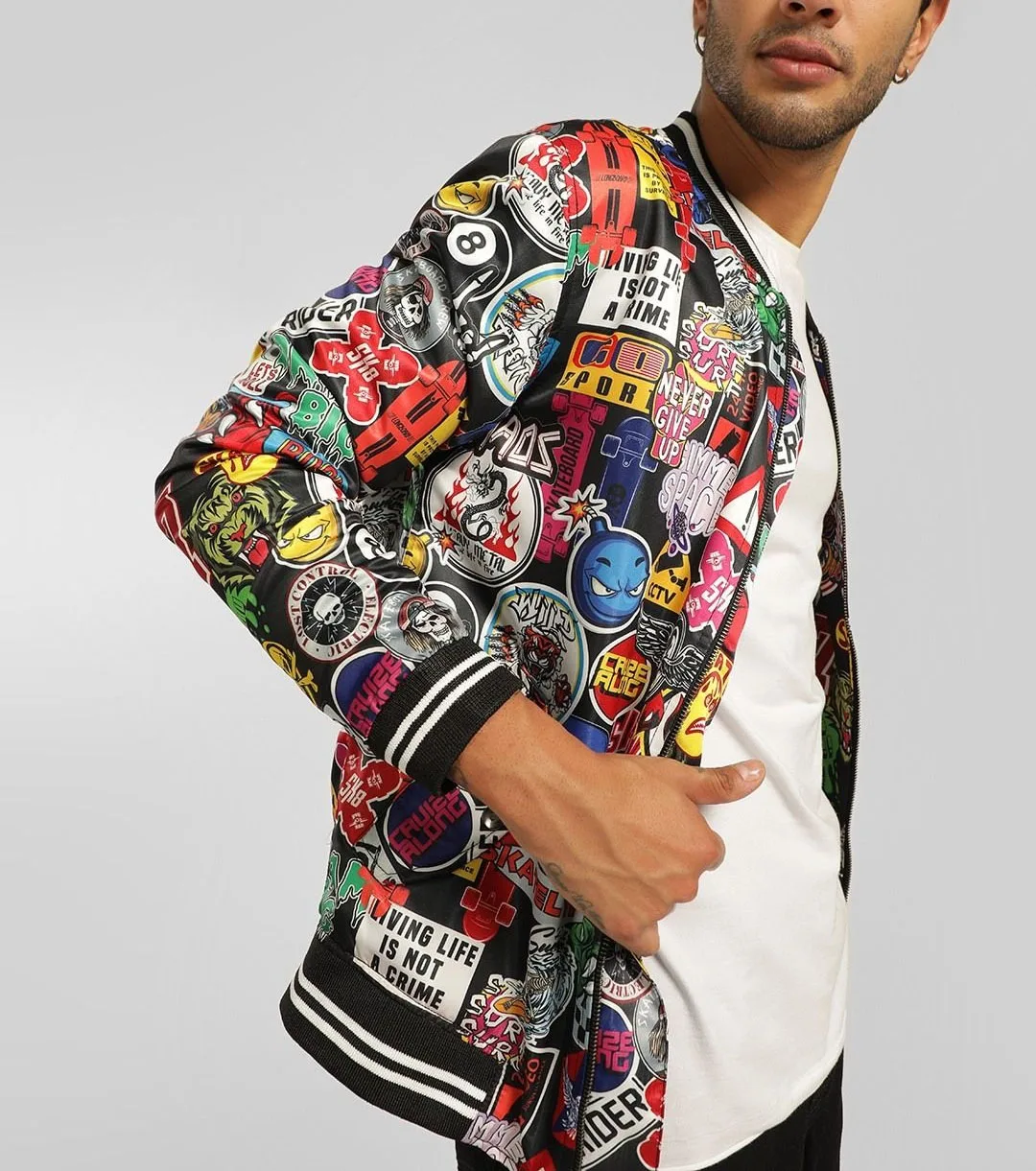 Men Bomber Jacket Wholesale, Latest Sublimation Printed Zip up Bomber Jackets Fashion Design Custom Floral Sublimation Printing