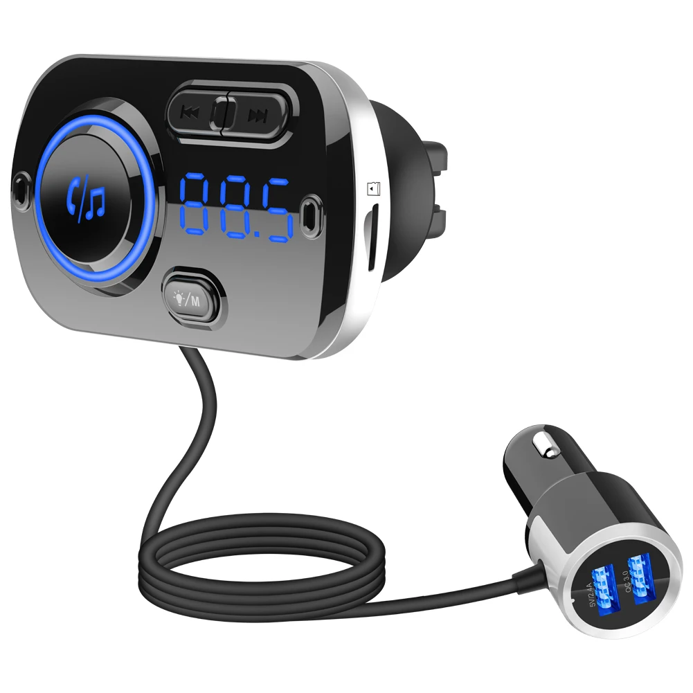 Top selling car FM transmitter dual USD car changer car MP3 Player with LED Colors BC49BQ