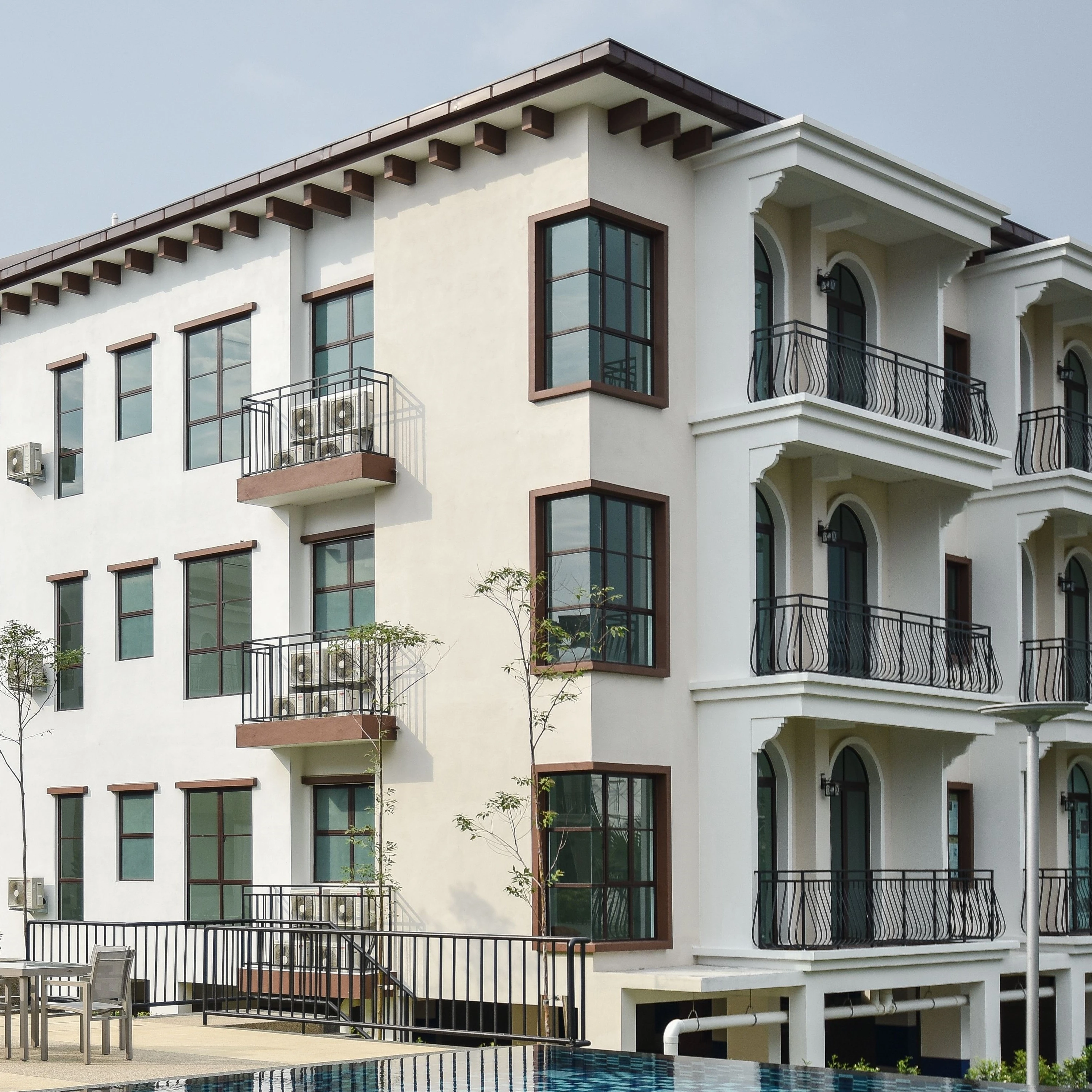 Французская современная вилла алюминиевая белая рамка фиксирующая панель решетка фиксирующие окна французское фиксирующее окно можно