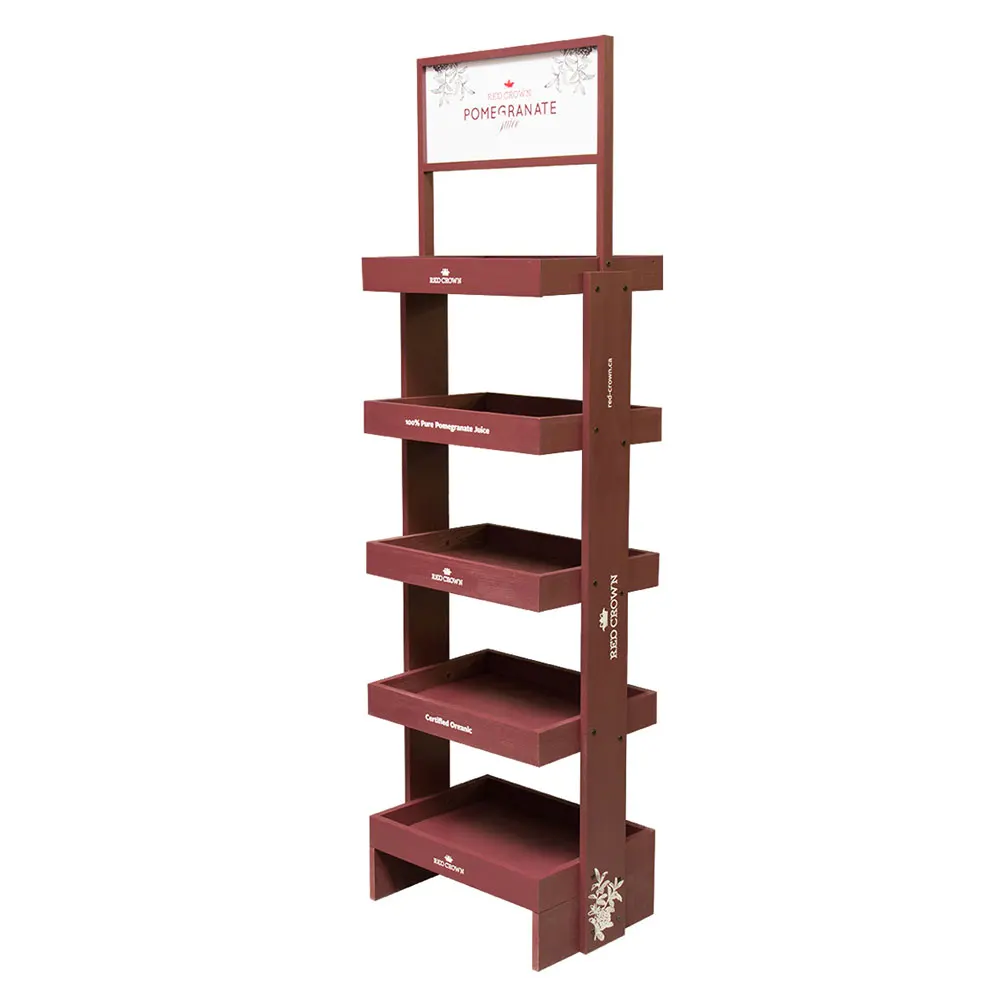 Classic Wooden Bread Display Shelf Customized Desserts Display Rack for Bakeshop