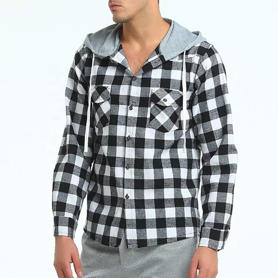 Wholesale 100% Cotton Checked Shirt Custom Mens Flannel Shirt