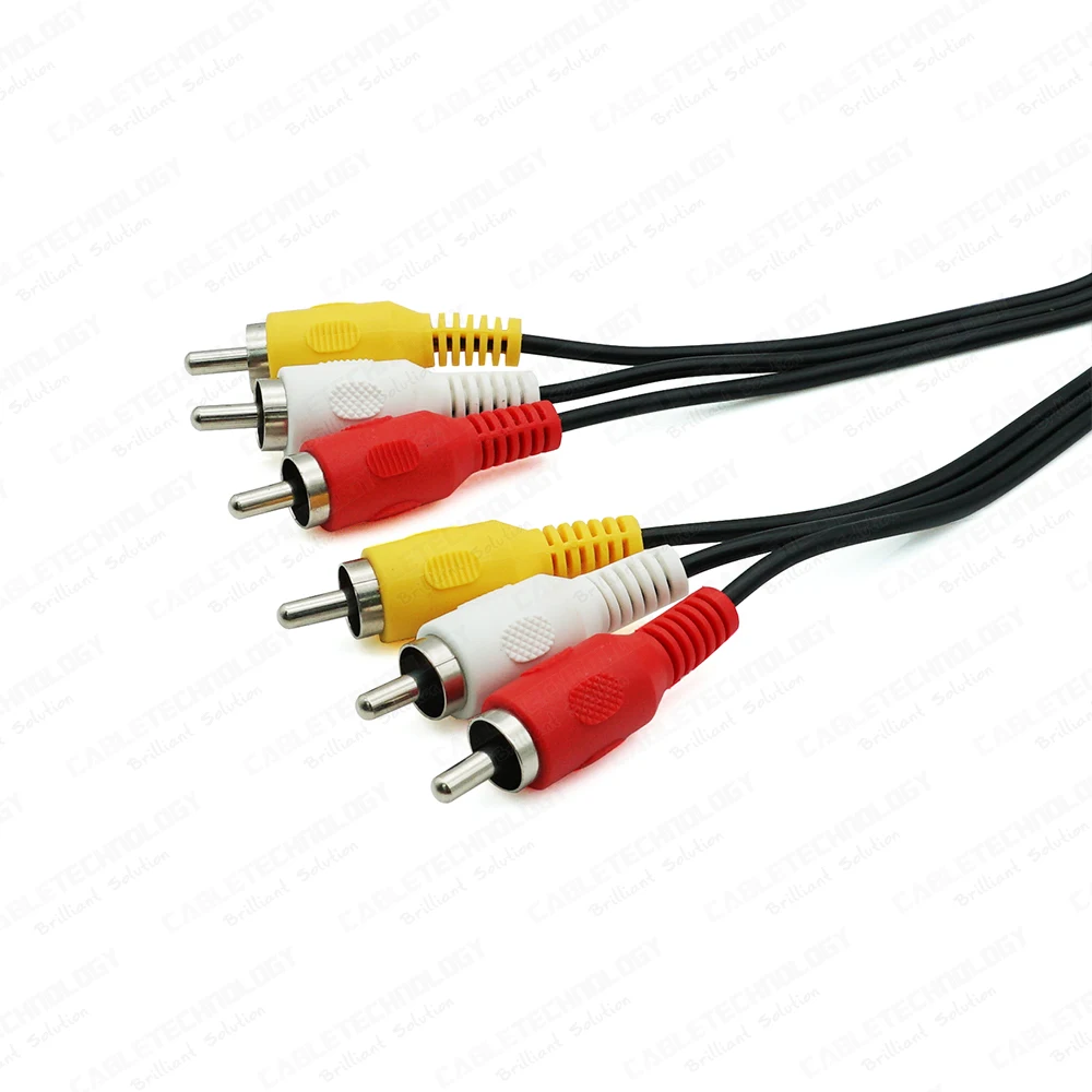 
Best Quality 3 RCA to 3 RCA Interconnect Male to Male Cable Composite Audio&Video for Set-Top Box, Speaker, DVD Player 