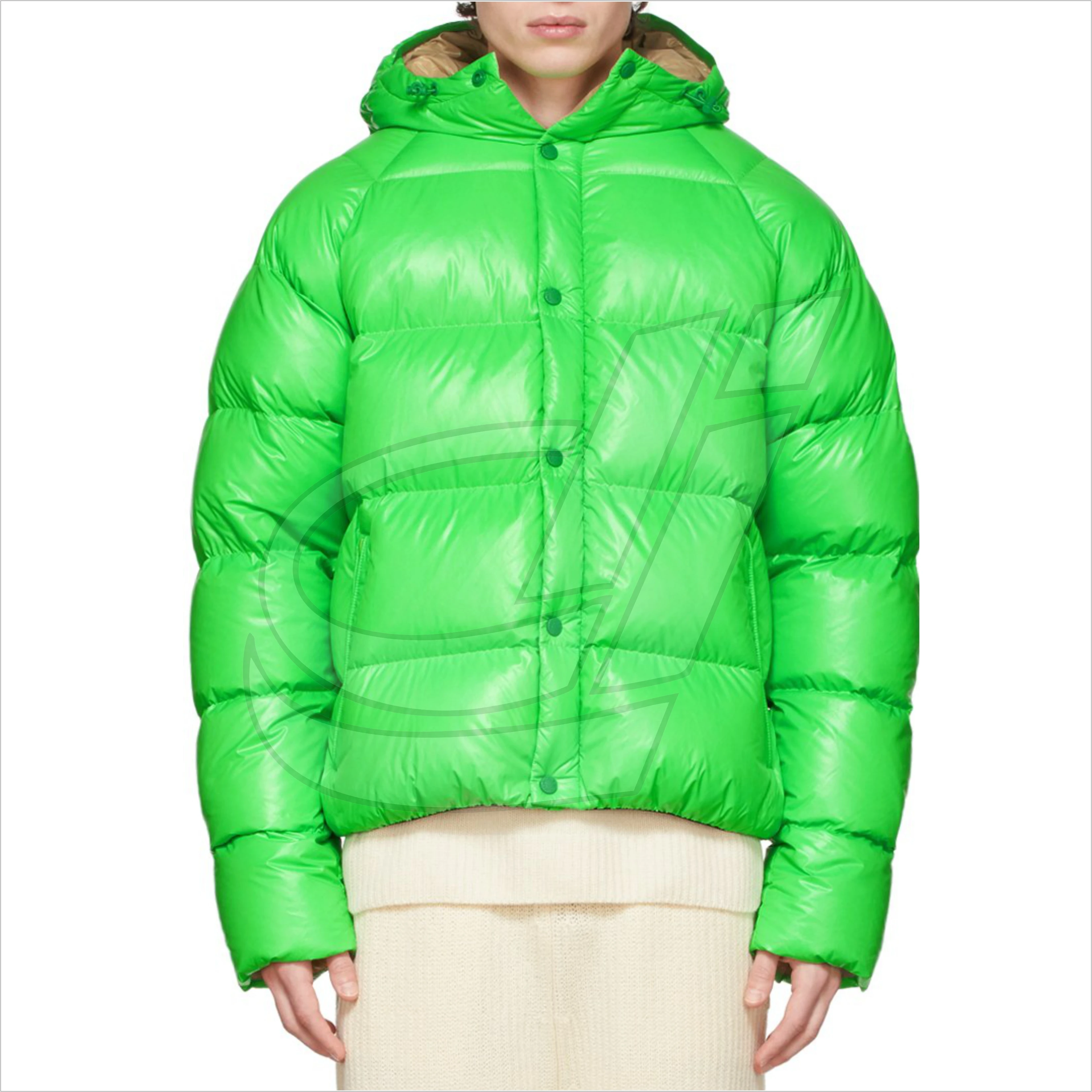 Cold weather winter red bubble puffer coat men crane down jackets