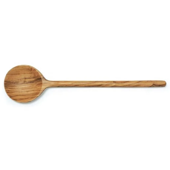 Round Spoon. Handmade Wooden Spoon. Mediterranean Kitchen Accessories. Tunisian Olive Wood Items.