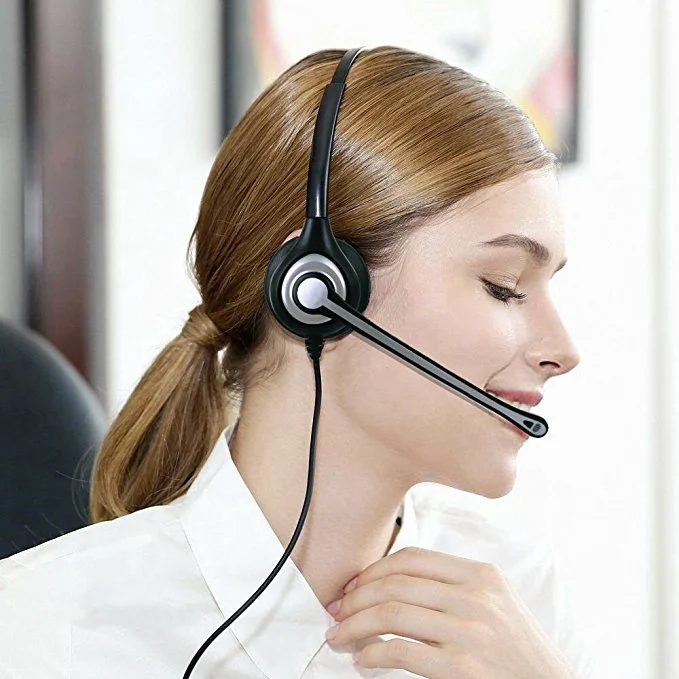 Профессиональная телефонная гарнитура Monaural Call Center с микрофоном