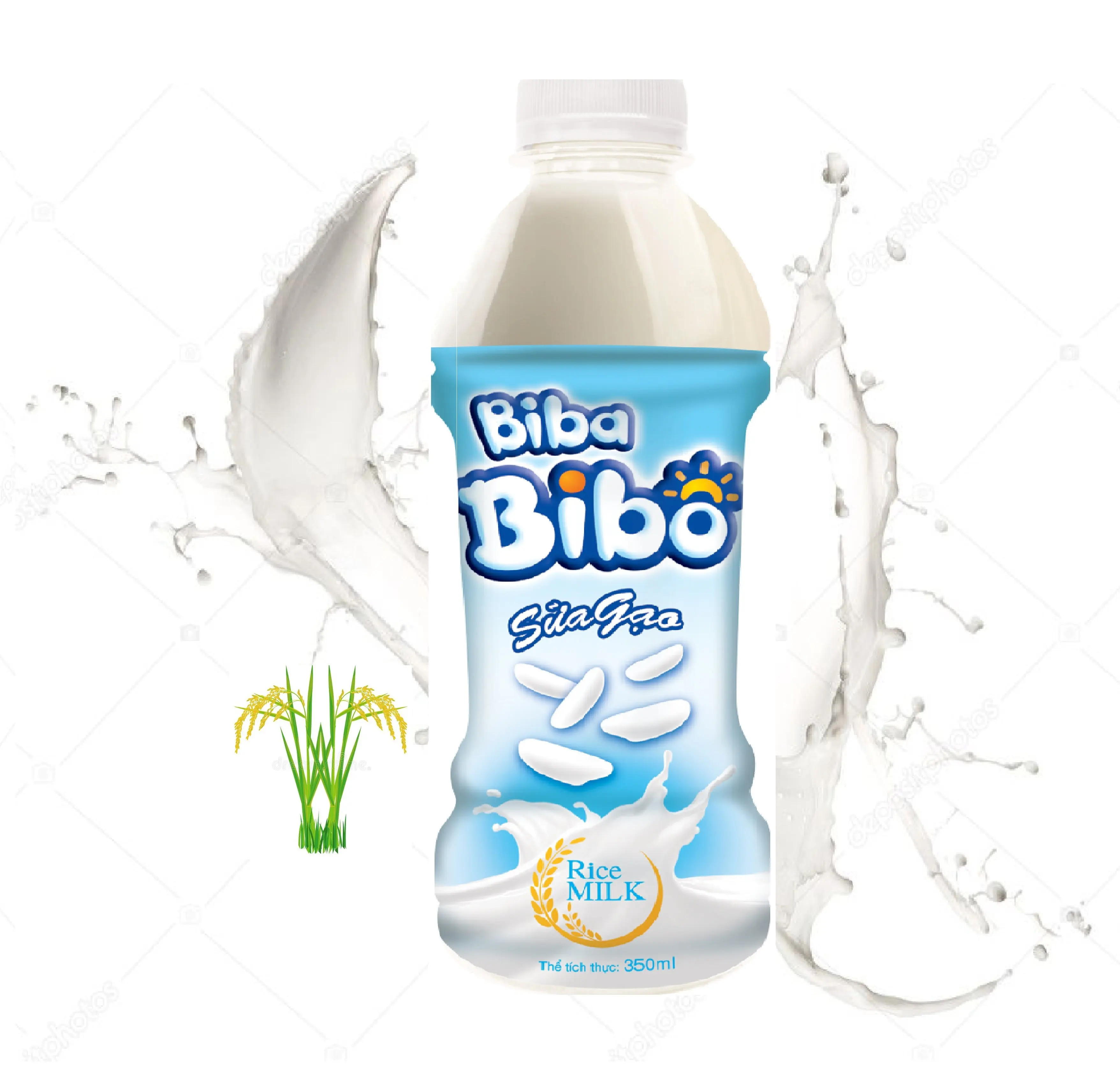 Вьетнамская фабрика рисовое молоко ПЭТ бутылка 350 мл чрезвычайно оригинальный вкус низкая цена частная этикетка для экспорта OEM упаковка