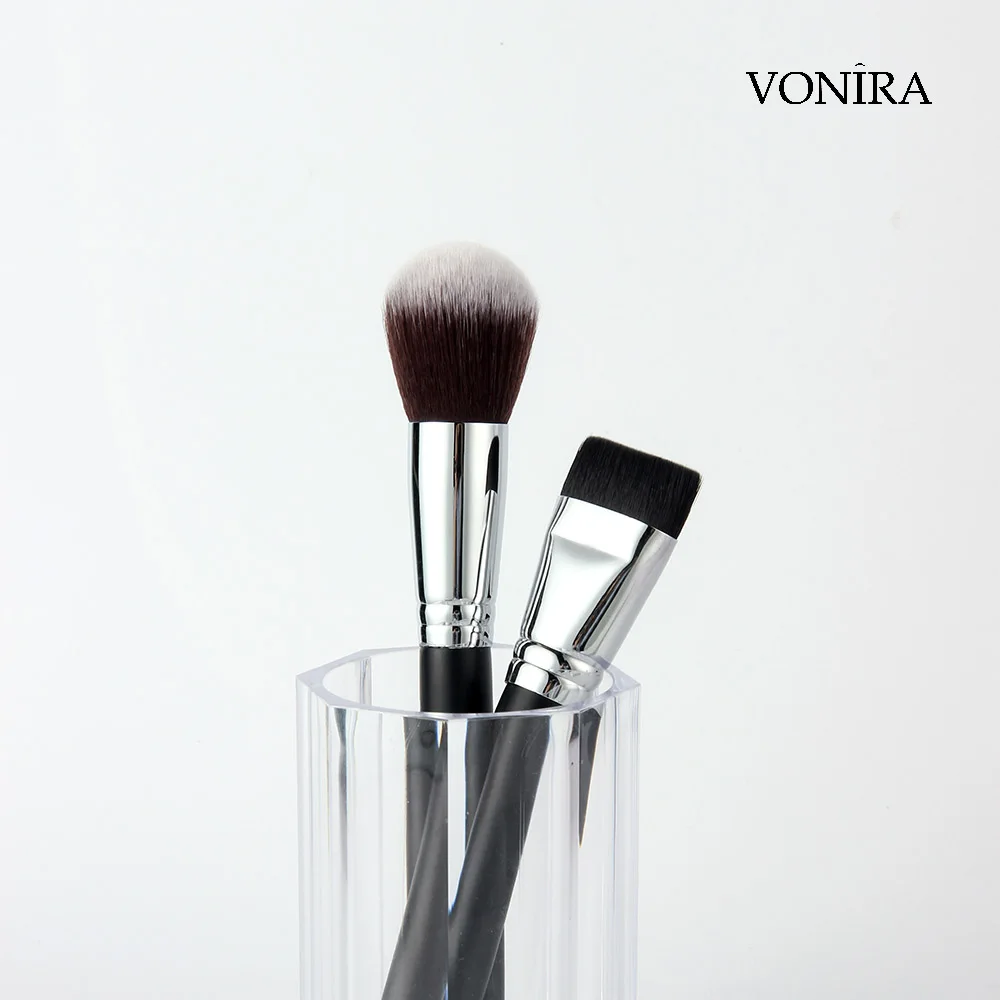 Vonira 10Pcs Professional Makeup Artist Studio Brushes Set Premium Synthetic Goat Hair Cosmetic Brushes Kit With Copper Ferrule
