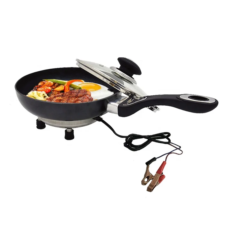 24v dc solar frying pan non-stick coating pan powered with battery wholesale price