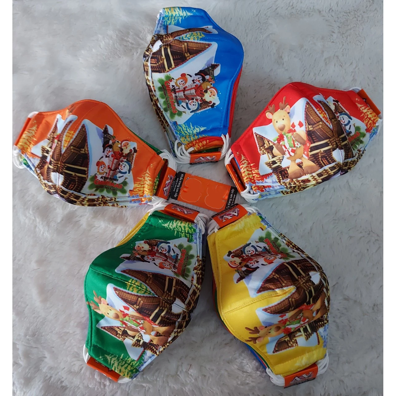 Fashion Christmas Face Cover Polyester and Cotton Fabrics Reusable Soft Comfortable 3D Printed Custom Design