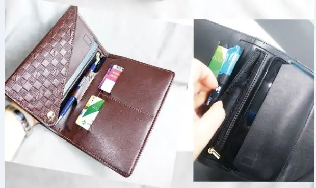 Wholesale High-end Custom Lavor leather wallet and has many useful uses in car VD 01 Brown Color with Best Price