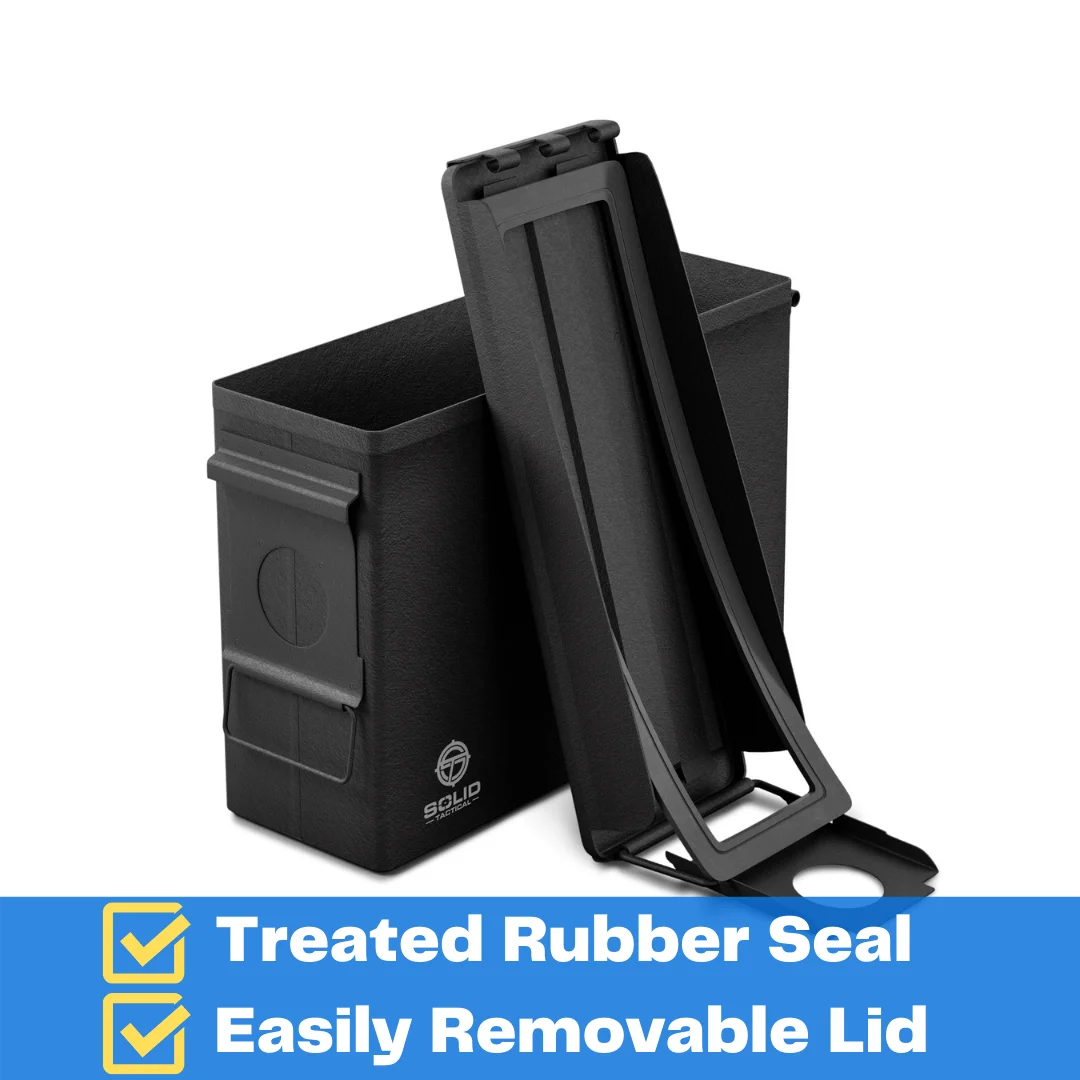 Made in Oregon, USA Black 30 Cal Steel Milspec M19A1 Ammo Can by Solid Tactical