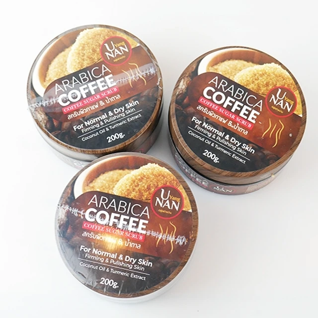 Wholesale OEM Body Scrub Brown Sugar and Coffee, Herbal Body Scrub Thailand Exfoliator 7-20 Days Welcomed Adults Female Saibua