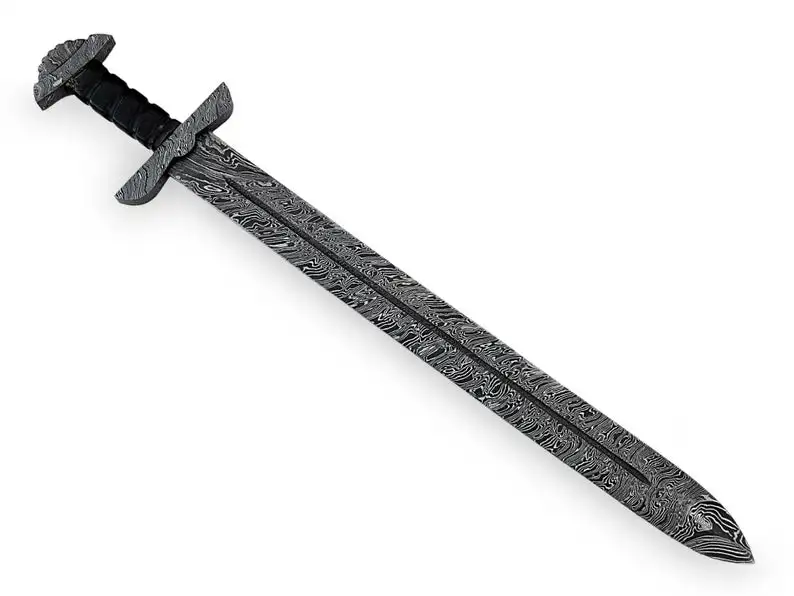 
Katana Swords Custom Handmade Damascus Steel Samurai Viking Sword With Leather Sheath 