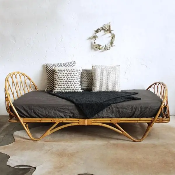 Wholesale Eco-friendly Rattan Bed, Rattan Leisure bed, vintage rattan bed handcrafted in Vietnam