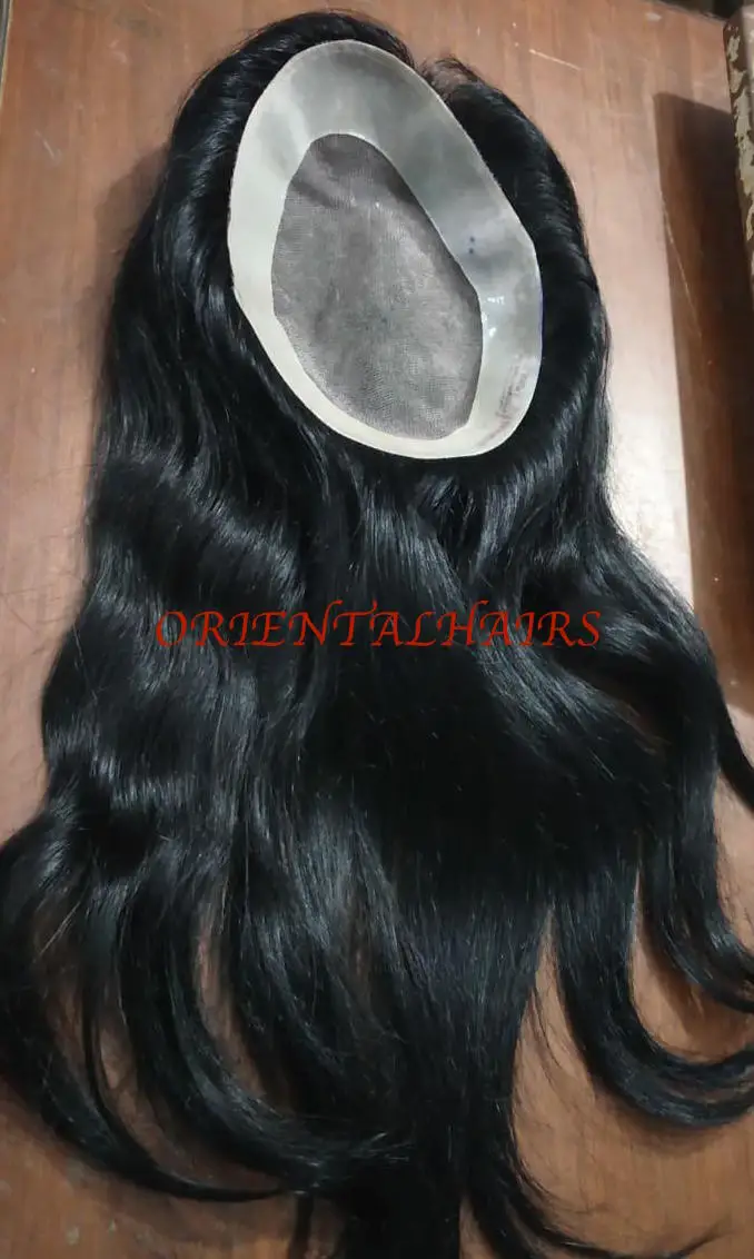Women Human Hair Topper From India Virgin Hair Lace Topper / Female Patch Tangle Free Hair Extensions hairvirginslavic topper