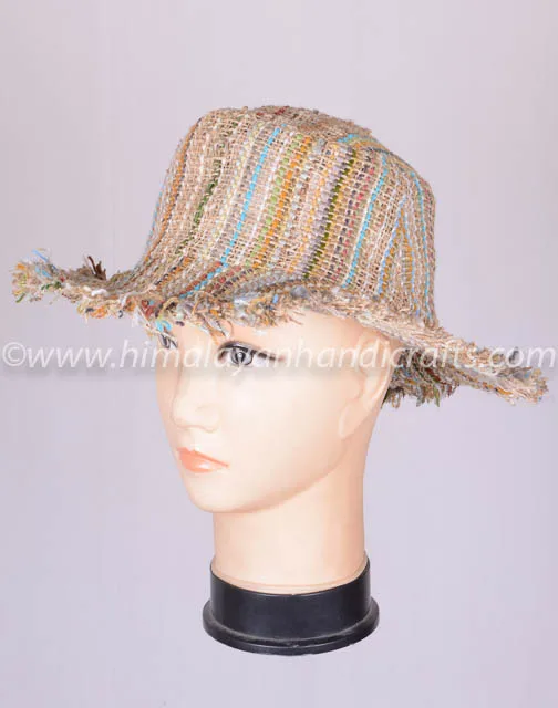 Multi Color Hemp Cotton Fringy Safari Hat HSH 0024 C