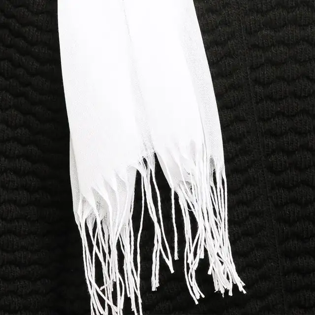 Женский однотонный кашемировый хиджаб белый шарф из пашмины мусульманский аксессуар для