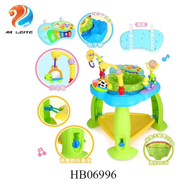 Safety high quality Musical baby jumping high chair round baby jumper Baby Chair With Rattles and Electronic Keyboard