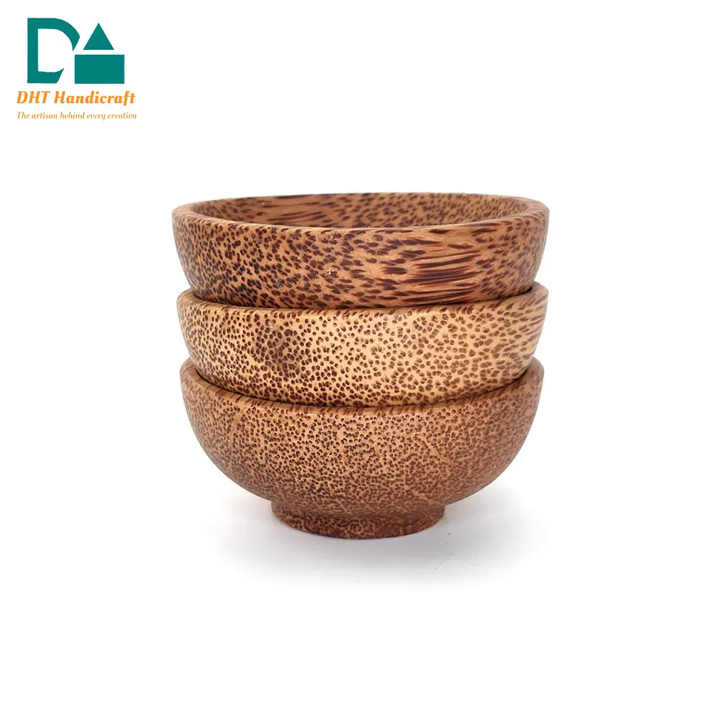 Recyclable Material Coco Shell Dinnerware Vintage Design Style Coconut Wood Bowl For Dining Made In Vietnam