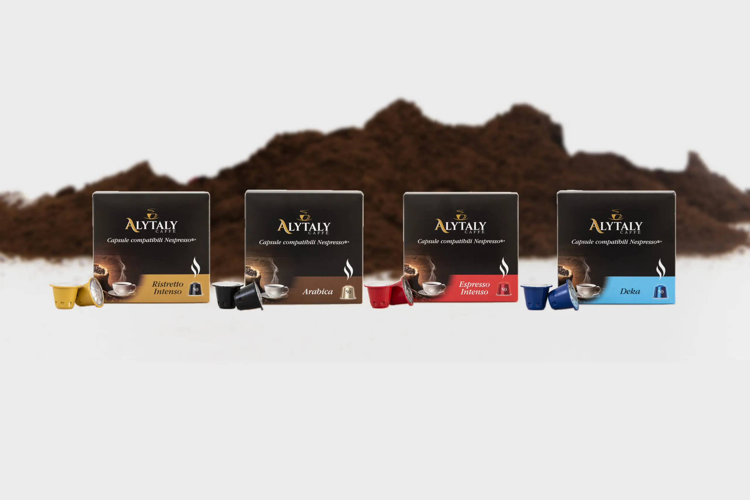 Alytaly Wholesale Coffee Beans in Capsule - Nespresso Compatible Box 50 - Espresso Coffee with Friends or Colleagues