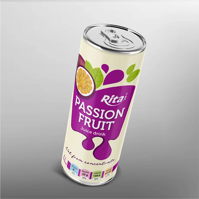 New Design 250ml Aluminum NFC Beverage Passion Fruit Juice from Vietnam with Good Taste Energy Boosting Juice Drink Water Based