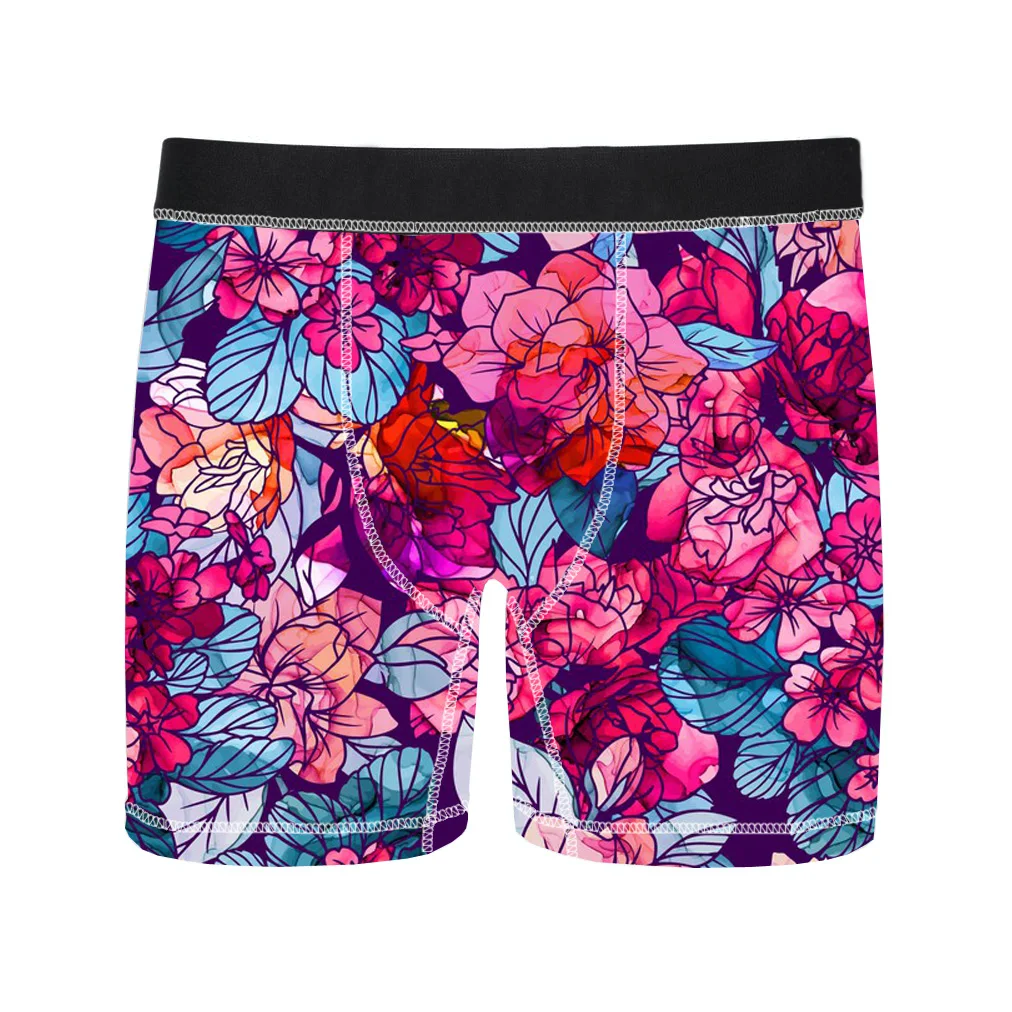 Fashionable Funny Cartoon Print Custom Men Briefs Underwear 100% Cotton Boxer Shorts