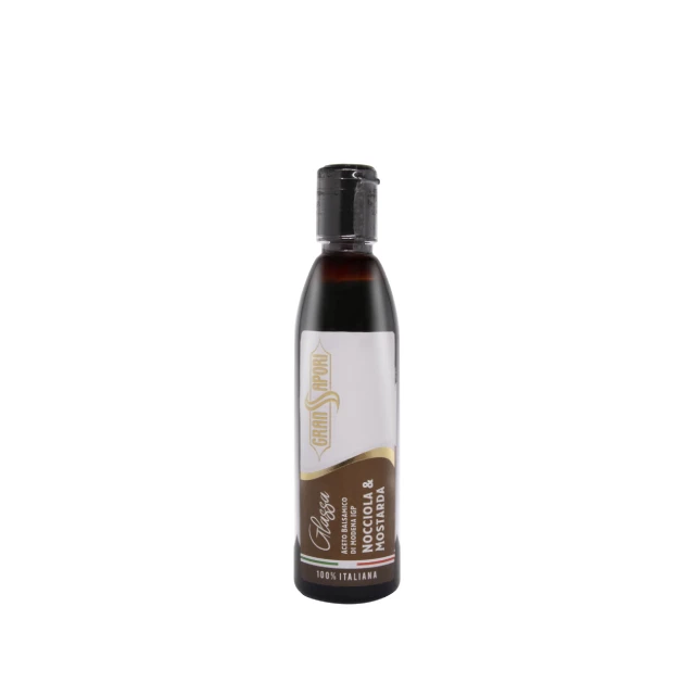 Condiments bottles from Modena PGI Glaze classic mustard&hazelnut pear mango&onio taste 250ml plastic bottle Balsamic